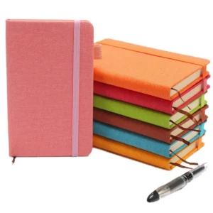 Custom Logo Hemp Cloth Cover Notebook | Sustainable Case Bound Hemp Fiber Journal