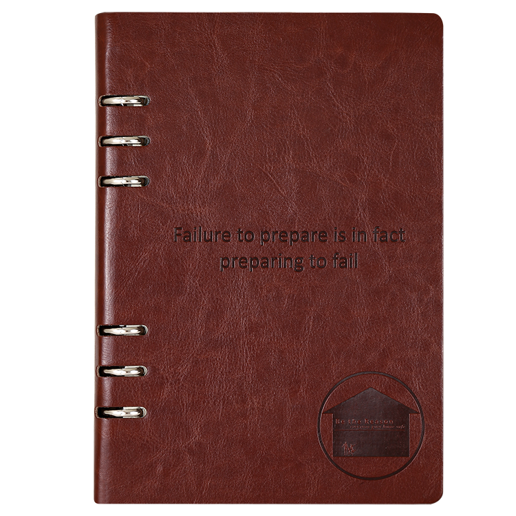 6 Ring Bound Vintage PU Leather Cover Looseleaf Notebook Manufacturer