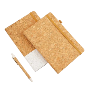 Personalized Logo Stylish Eco Cork Cover Notebook | Sustainable Business Gift Stationery
